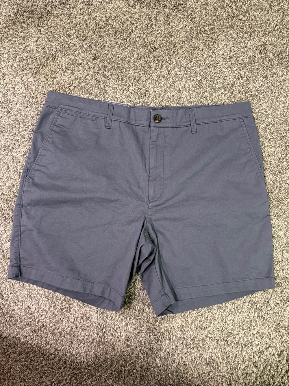Goodfellow - Men's ‘The Every Wear’ Grayish Blue Casual Flat-Front Shorts